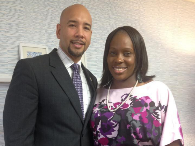 <p>Assemblywoman Vanessa Gibson with Bronx Borough President Ruben Diaz Jr.</p>
