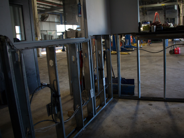 <p>Steve Villamarin said he had to gut most of the walls in his dealership and lost about $100,000 in car parts alone because of Hurricane Sandy, Dec. 19, 2012.</p>
