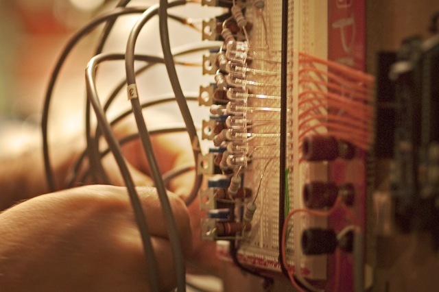 <p>A close-up of a water harp prototype designed by Marina Mihaeko and Andy Cavatorta.</p>
