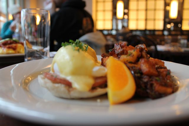 <p>The Smith offers a classic eggs benedict with a side of fries.&nbsp;</p>
