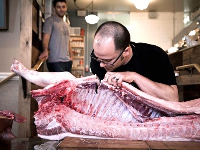 <p>Pittsburgh butcher and chef Justin Severino&nbsp;will give a pig butchery demonstration at the West 10th Street restaurant Louro Jan. 14, 2013.</p>
