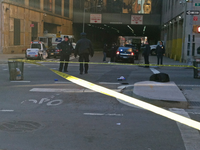 <p>A man was rushed to Beth Israel Hospital in serious condition after being struck by a vehicle at Ninth Avenue and West 29th Street, Jan. 18, 2013.</p>
