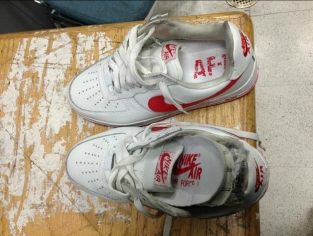 <p>Authorities found cocaine in the soles of these sneakers at JFK Airport, Jan. 12, 2013.</p>
