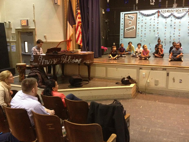<p>Fourth- and fifth-graders participating in the National Dance Institute's after-school program at P.S. 10 performed a dance for Councilwoman Sara Gonzalez Wednesday, Jan. 30, 2013. The councilwoman, seated at left wearing pink, helped bring NDI to the school by winning a $20,000 Cultural After-School Adventure award that went toward the program.</p>
