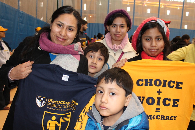 <p>Jimena Lezama brought her four children to see the inauguration on the two giant screens set up in the armory. "He has feelings like a regular person," Lezama said of President Barack Obama.</p>

