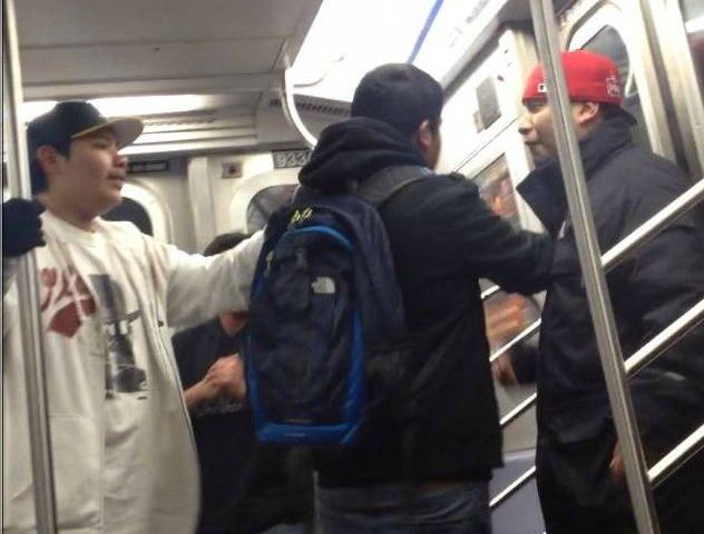 <p>Cops are looking for three men they say assaulted another man on the E train.</p>
