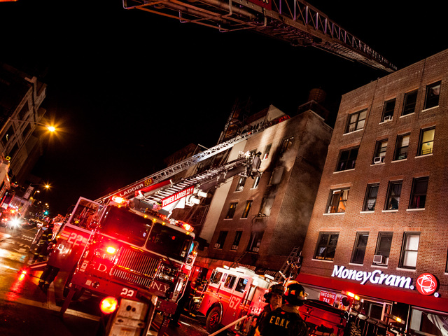 <p>A fire raced through an Amsterdam Avenue apartment building in Washington Heights late Wednesday Jan. 23, 2013.</p>
