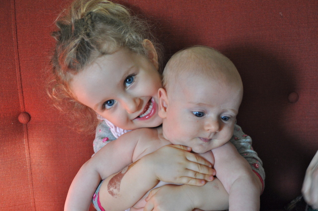 <p>Juniper, 3, saw her baby brother Jasper's recent birth in their home, the children's mother Samantha Huggins said. Huggins gave birth to both her children in the living room of their Greenpoint apartment.</p>
