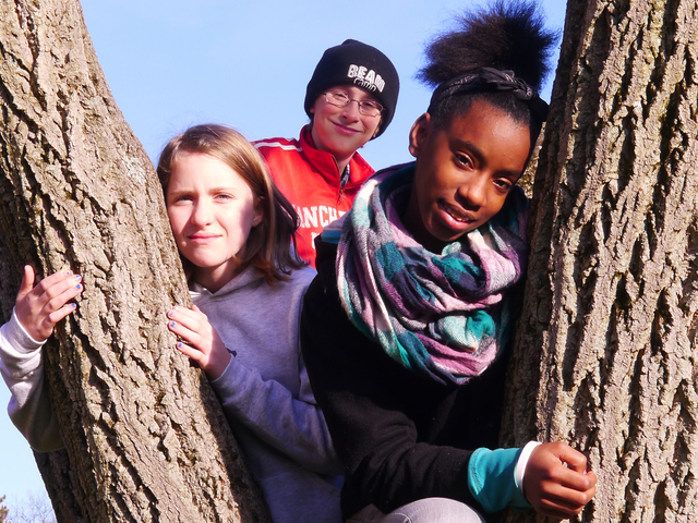 <p>Hallie Siston, Crockett Macnie and Calena Poque, ages 12 to 14, are the playwrights at the heart of "Off the Hook." Their works, each a 15-minute play, will be staged at P.S. 15 in Red Hook Saturday, Jan. 26, 2013.</p>
