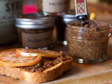 Heidi's Homemade makes bacon jam for customers to spread on sandwiches and burgers.