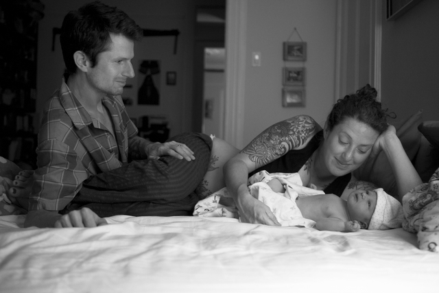 <p>Samantha Huggins has given birth to both her children in her Greenpoint apartment living room. Inspired by the experience, she said she is planning to become a midwife who delivers babies at home.</p>
