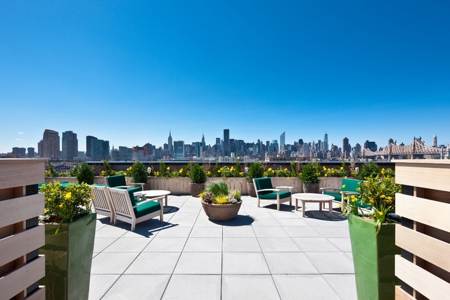 <p>The view from the roof deck at The Industry, a building of luxury condos on 44th Drive in Long Island City.</p>
