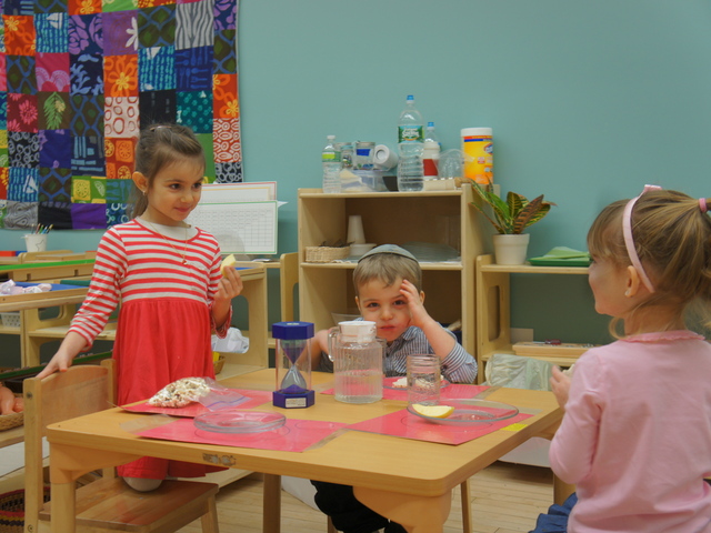 <p>A preschool classroom at Lamplighters Yeshivah in Crown Heights. Unlike many of the 84,000 other Jewish parochial students in Brooklyn, students at Lamplighters learn religious and secular subjects side by side.</p>
