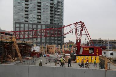 A crane collapsed on 46th Avenue in Long Island City Wednesday afternoon, officials said.