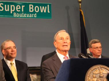Mayor Bloomberg and NFL Commissioner Roger Goodell outlined plans Thursday leading up to the Super Bowl at MetLife Stadium next year.