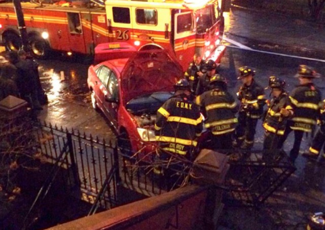 <p>A car drove up on to the sidewalk in this crash before the intersection was changed.</p>
