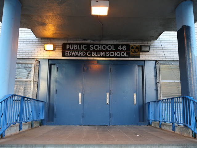 <p>P.S. 46 is on a residential street off of Myrtle Avenue in Fort Greene.</p>
