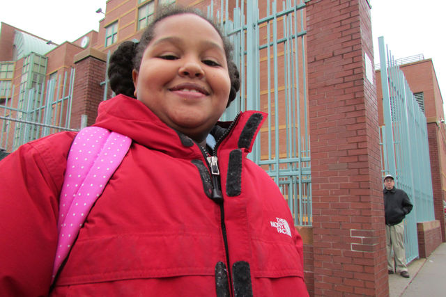 <p>Rebecca Blanco, 8, is a third-grader at P.S. 92 in Corona, where she said her favorite subjects are math, music and grammar. P.S. 92 is one of Corona's overcrowded schools, yet still performs well.</p>
