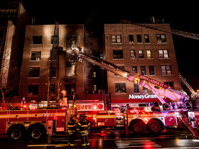 <p>A fire raced through an Amsterdam Avenue apartment building in Washington Heights late Wednesday Jan. 23, 2013.</p>
