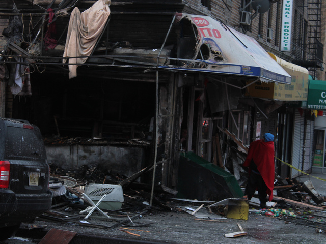 <p>A fire tore through a West 188th Street apartment building in Washington Heights early Friday Jan. 25, 2013.</p>
