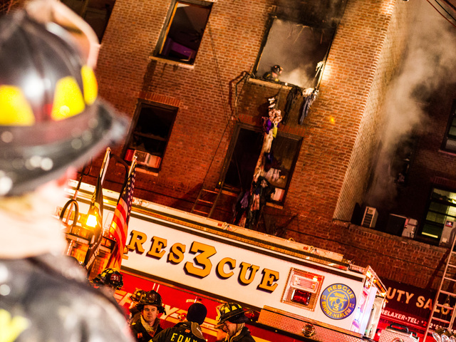 <p>A fire raced through an Amsterdam Avenue apartment building in Washington Heights late Wednesday Jan. 23, 2013.</p>
