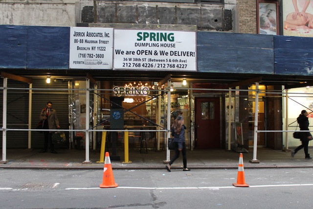 <p>The scaffolding was still covering Spring on Jan. 15, 2012.</p>
