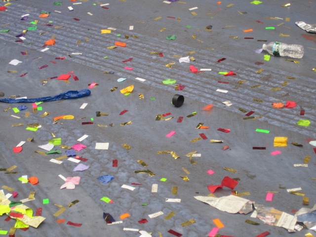 <p>Some confetti still covered the streets of Times Square Jan. 1, 2013.&nbsp;</p>
