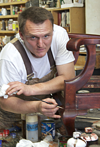 <p>After we get the stain down, Christopher <b id=