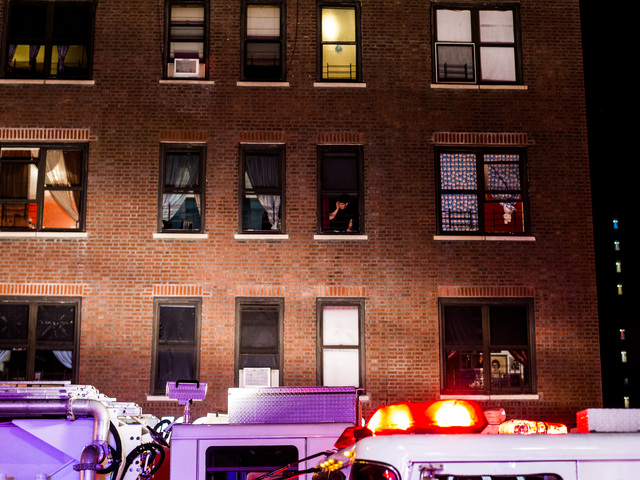 <p>A fire raced through an Amsterdam Avenue apartment building in Washington Heights late Wednesday Jan. 23, 2013.</p>
