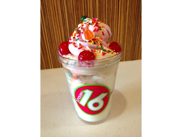 <p>The Bleecker Street location of 16 Handles celebrating its grand opening Feb. 21, 2013 passed out free frozen yogurt.</p>
