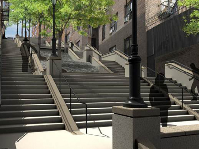 <p>The renovated steps will include new planters, lighting, bike channels and drainage.</p>
