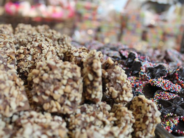 <p>Shelves at the Metropolitan Avenue chocolatier are stocked with both familiar and unique chocolate treats: peanut butter cups, cashew bark, tangerine cr&egrave;me, almond clusters and marzipan truffles.</p>
