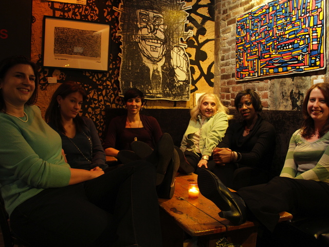 <p>Monologue Jam performers Kathryn Bedrosian, Theresa Galeani, Emily Niewendorp, Millie Hradek, Stephanie Summerville and co-host Erin Conroy.</p>
