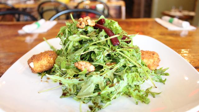 <p>A pickled beet and goat-cheese salad.</p>
