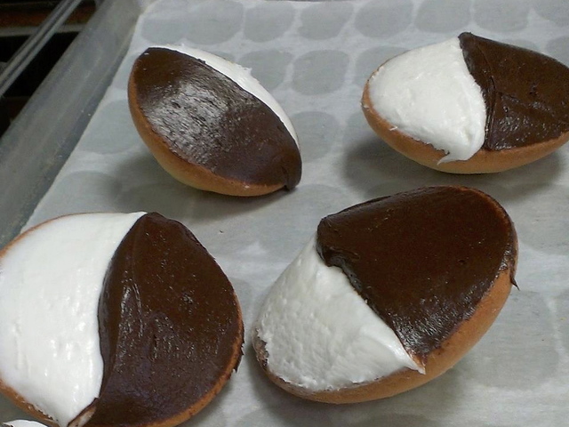 <p>Black and white cookies from Leske's Bakery.</p>
