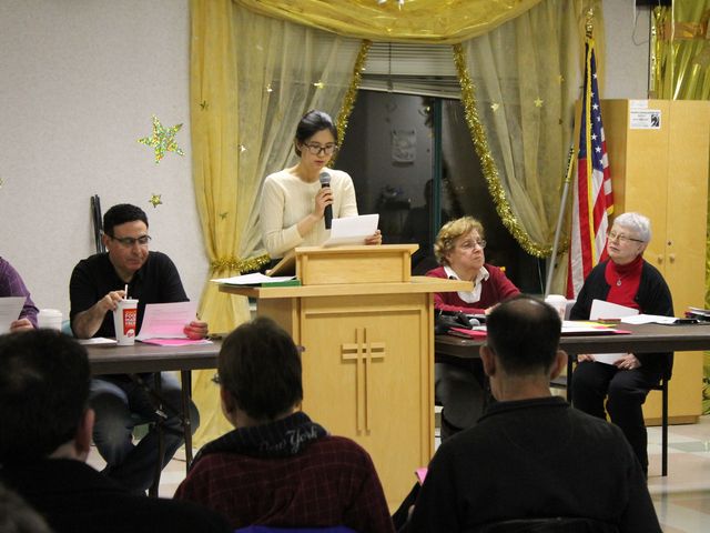 <p>Dawa Jung read a statement from State Senator Tony Avella who opposes the USTA expansion.</p>

