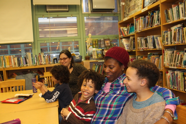 <p>Yahne Smith, 43, with daughter Nina, 11, a graduate of Central Park East II and son Emilio, 7, a second-grader at the school, says she would love to have a progressive middle school option in District 4.</p>
