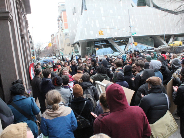<p>Students at a rally protesting Cooper Union's decision to delay early admissions applications by more than a month.</p>
