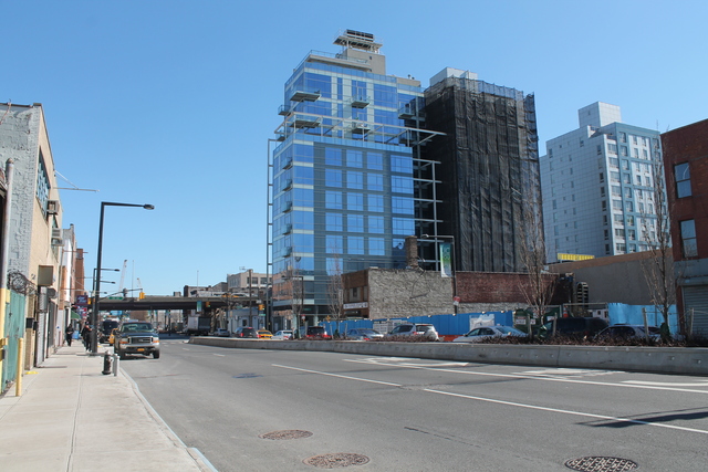 <p>Construction of luxury residential buildings on Purves Street in Court Square. The area is seeing a huge boost in residential development, with thousands of apartment units planned for the next few years.</p>

