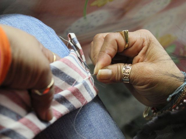 <p>Ties, handmade for David Hart's fashion collection, go through a ten-step process of cutting, stitching and pressing.</p>
