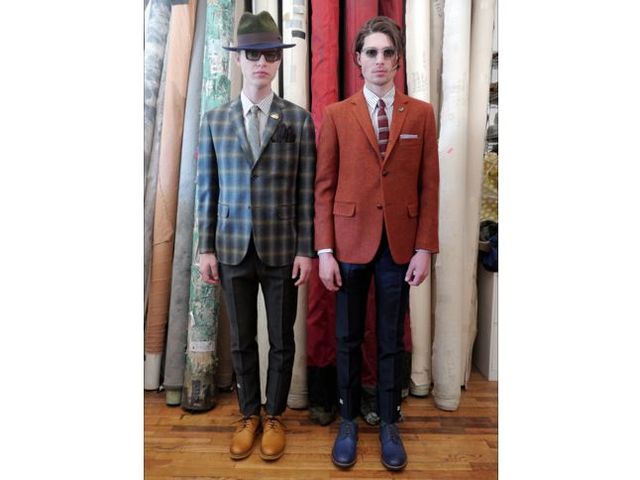 <p>Models at a recent fitting for David Hart's Fall 2013 collection.</p>

