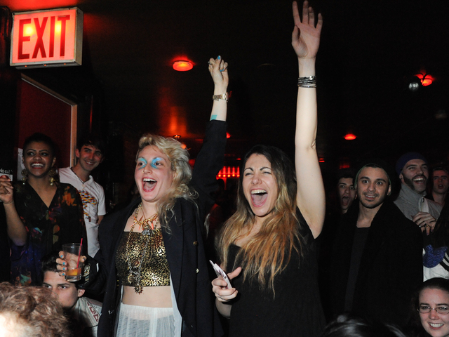 <p>The audience reacts to the performances.</p>

