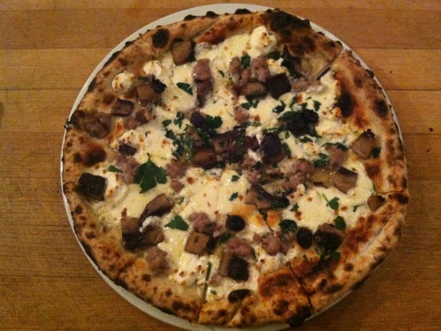 <p>A portabello mushroom pizza made by the chefs at Fornino.</p>
