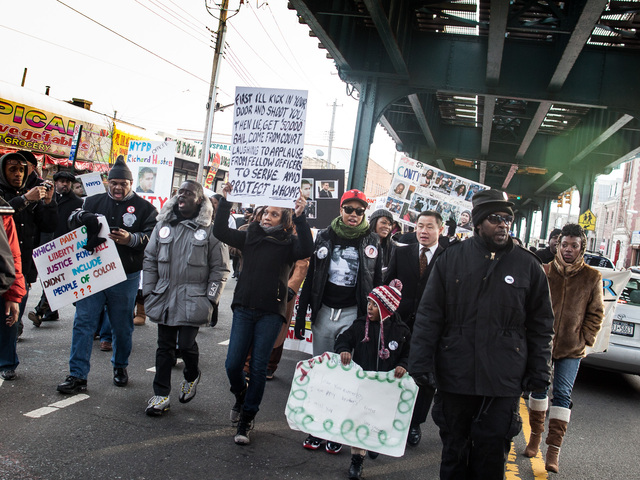 <p>Hundreds took to the streets of the Bronx for the one-year anniversary for Ramarley Graham who was gunned down by the NYPD last year.</p>
