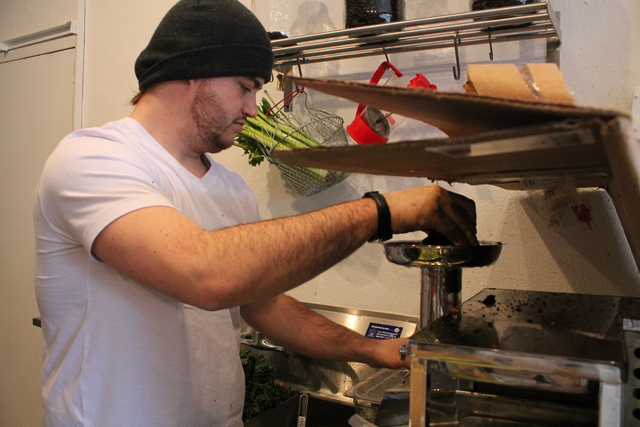 <p>Though Goodies is not yet open, members of Good Yoga can make specialty juice orders, according to manager Max Kelly (pictured.)</p>

