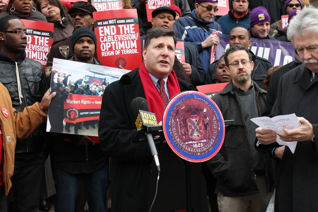 <p>Councilman Mark Weprin, chairman of the council's Subcommittee on Zoning and Franchises, said the subcommittee would closely examine Cablevision's labor practices at a hearing Tuesday, Feb. 26, 2013. 'There have been some troubling stories in the newspapers...about [Cablevision] trying to block these union members from collectively bargaining,' Weprin said.</p>
