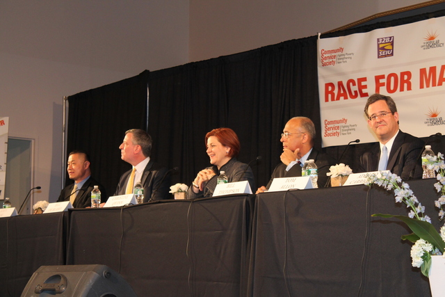 <p>City Council Speaker Christine Quinn was criticized by her opponents for failing to allow a vote on a bill that would guarantee paid sick leave at a forum on Feb. 28, 2013.</p>

