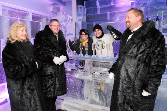 <p>Minus5 Ice Bar has two locations in Las Vegas, pictured here, and it's opening its third at the Hilton New York in Midtown Manhattan in March 2013. Virtually every aspect of the bars are made from ice, from the tables and drink glasses to the benches and walls.</p>
