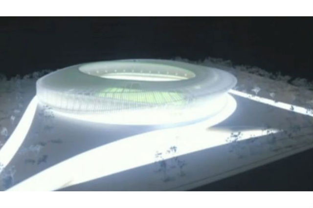 <p>Negative renderings of the exterior to a proposed MLS stadium in Flushing Meadows-Corona Park, showing off its skeletal structure.</p>
