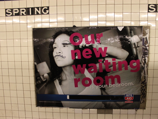 <p>The artwork of Patrick Waldo, who tags advertising posters with "moustache" scrawled across a muse's upper lip, is featured in a gallery show.</p>
